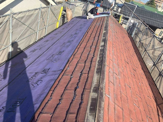 防水シート施工・別角度